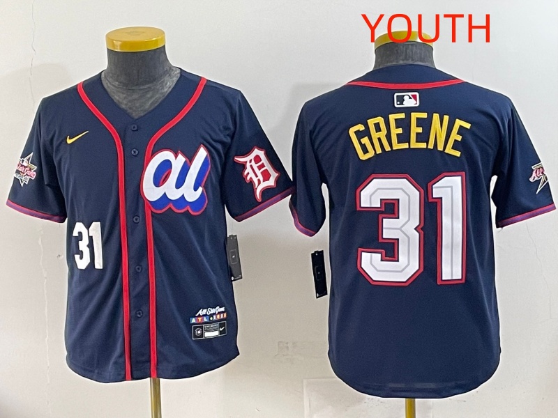 Youth 2025 Detroit Tigers 31 Greene Drak Blue All star Nike MLB Jersey style 2